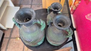 Juego Vintage De 3 Jarrones De Ceramica Precio 190 X Los 3